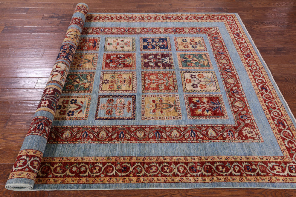 6' 6" X 9' 8" Persian Garden Design Handmade Rug Q10655