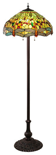 Meyda Lighting 229131 62" High Tiffany Hanginghead Dragonfly Floor Lamp