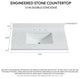 Jaen Composite Stone Vanity Top With Ceramic Sink, Grain White, 37"