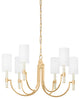 6-Light Chandelier, Vintage Gold Leaf
