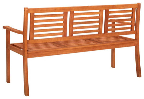 vidaXL Patio Bench Wooden Bench Loveseat with Cushion Solid Wood Eucalyptus