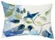 Windy Bloom 14"x20" Floral Decorative Outdoor Pillow, Navy Blue