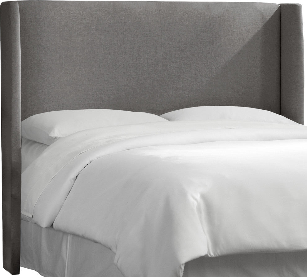 Maxwell Wingback Headboard, Linen Gray, Full