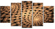 Symmetrical Brown Fractal Flower, Abstract Wall Art Canvas, 60"x32", 5 Panels