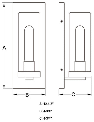 Vaxcel Lighting T0719 Grantley 13" Tall Wall Sconce - Matte Black