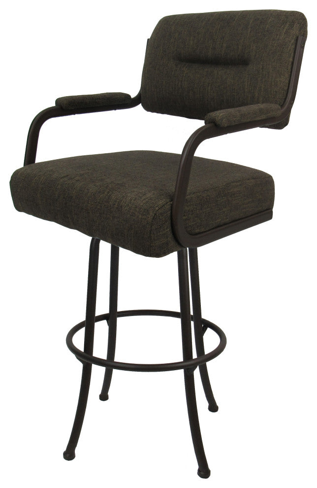 Swivel Counter Metal Bar Stool, Sanora Brown - Coffee, 26"