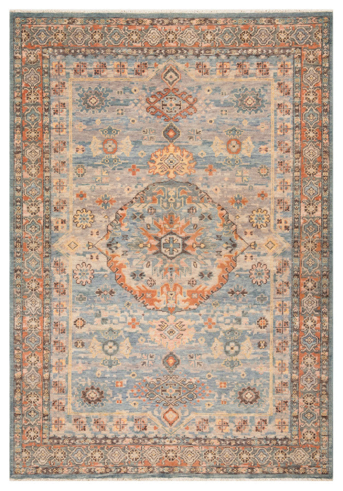 Surya Cappadocia CPP-5028 Traditional Area Rug, Aqua, 9' x 13' Rectangle