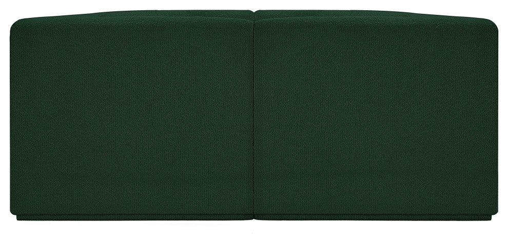 Ollie Black Boucle Fabric Straight Modular Sofa, Green, 2-Piece: 2 Corner Chair