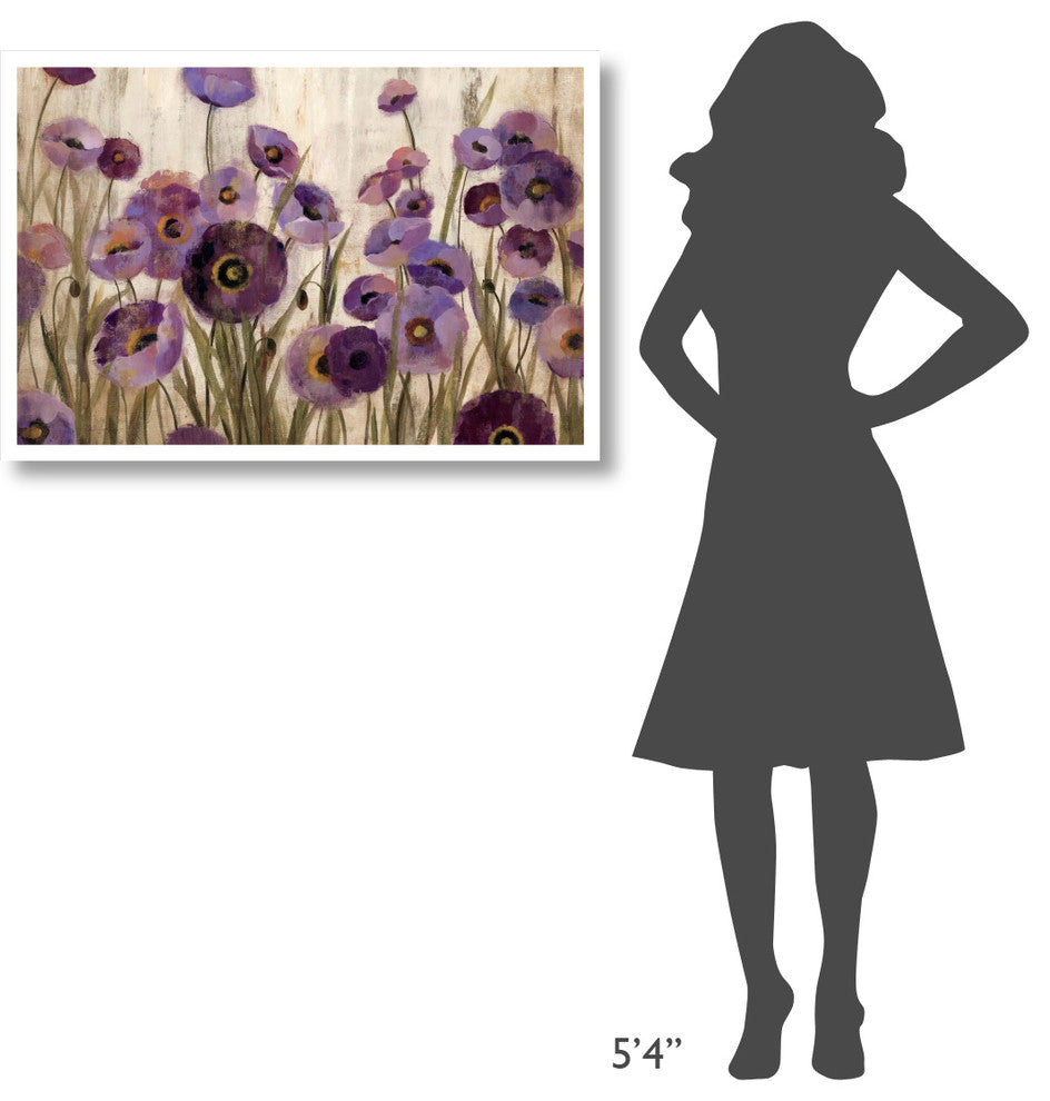 "Pink and Purple Flowers" Digital Paper Print by Silvia Vassileva, 38"x26"