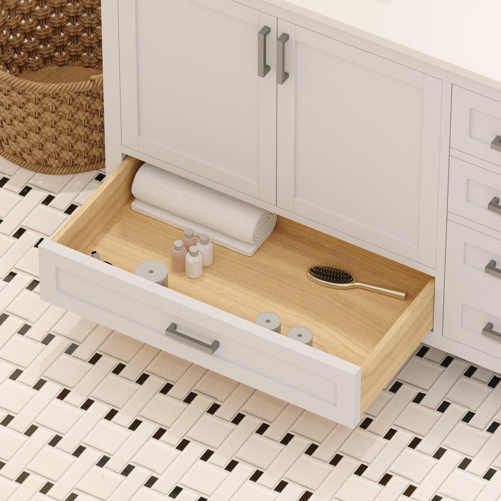 Rooh Bathroom Vanity, White, 72", Vanity, Countertop, Sink