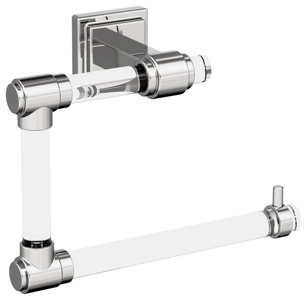 Amerock Glacio Contemporary Towel Ring, Clear/Chrome