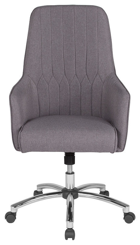 Albi Home And Office Upholstered High Back Chair In Light Gray Fabric