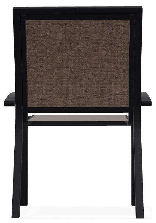 Kendall Sling Stackable Outdoor Dining Chair, Mocha/Black