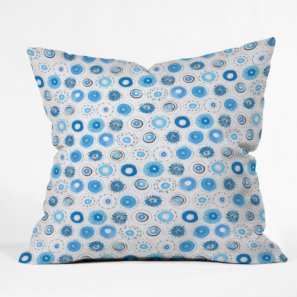 Deny Designs Cori Dantini Middy Polka Blue Outdoor Throw Pillow