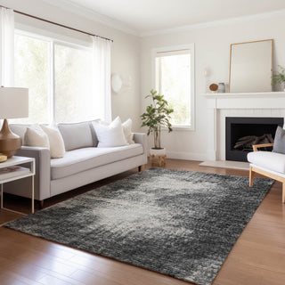 Premium Machine Washable Mayfield AMF34 Black 5' x 7'6" Rug