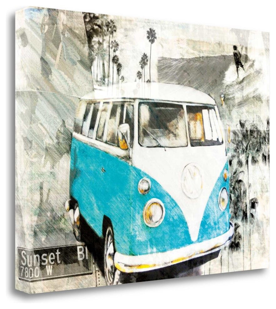 "Hippie Van" By Bresso Sola, Giclee Print on Gallery Wrap Canvas, Ready to Hang