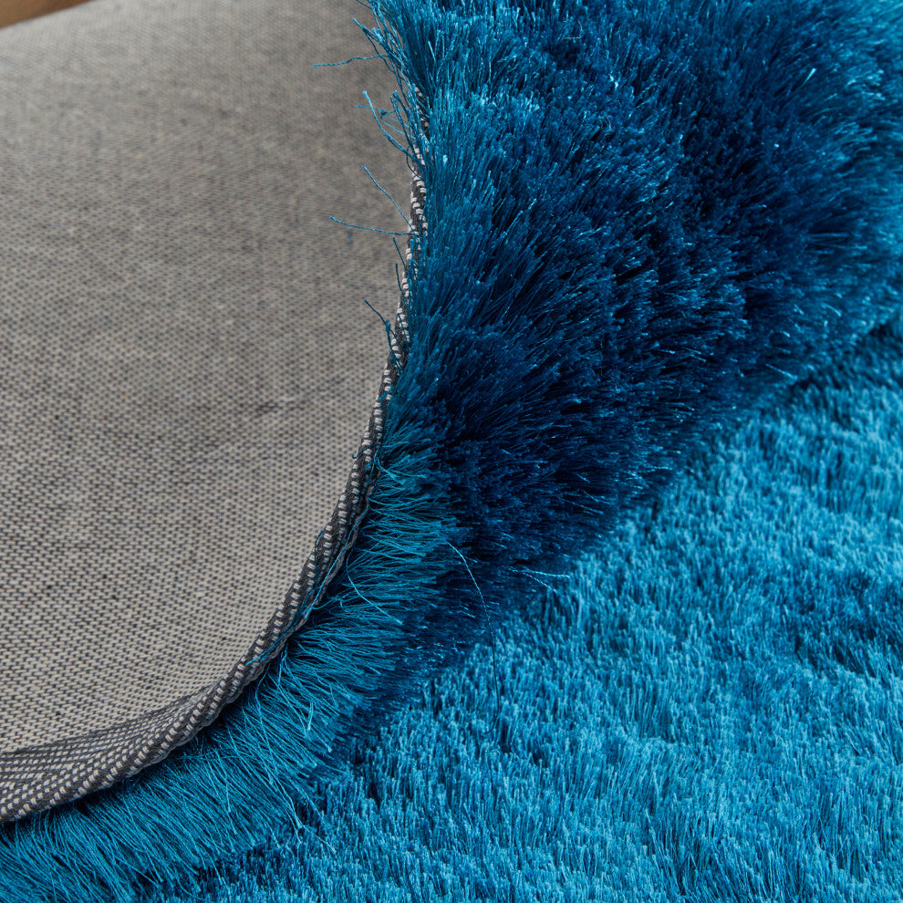 Weave & Wander Melba Plush Shag Rug, Teal, 3'6"x5'6"