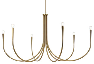 Elegant Lighting LD722D55 Layne 6 Light 55"W Taper Candle Style - Brass