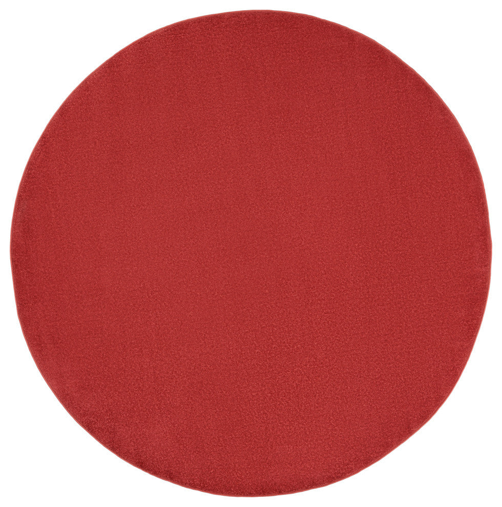 Nourison Essentials 6' x Round Brick Red Outdoor Area Rug