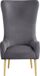 Alexander Velvet Upholstered Accent Chair, Gray