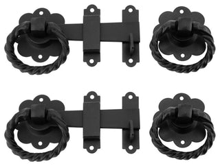 2 Floral Gate Latch Heavy Duty Wrought Iron  5" W |