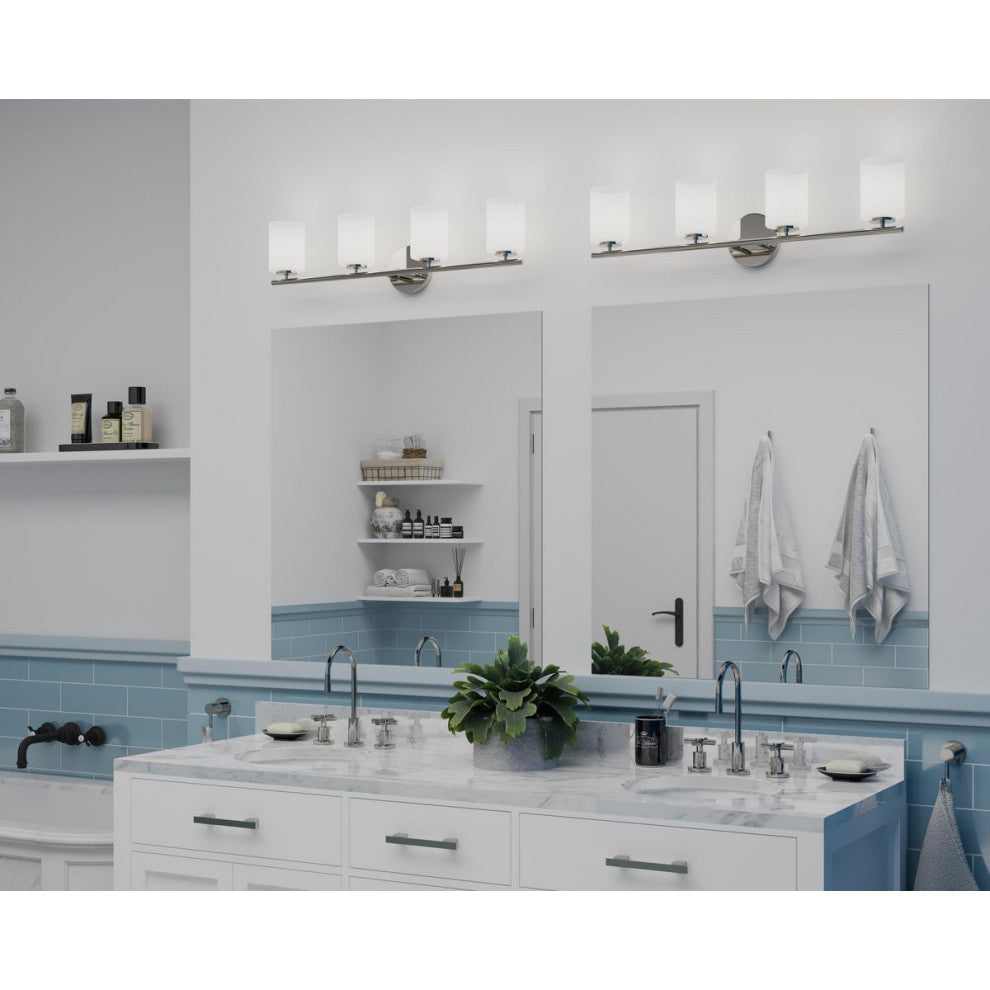 Replay 4-Light Bath Light, Polished Nickel