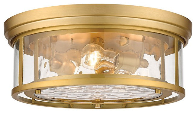 Zlite 493F3-OBR 3-Light Flush Mount, Inner Clear Water & Outer Clear