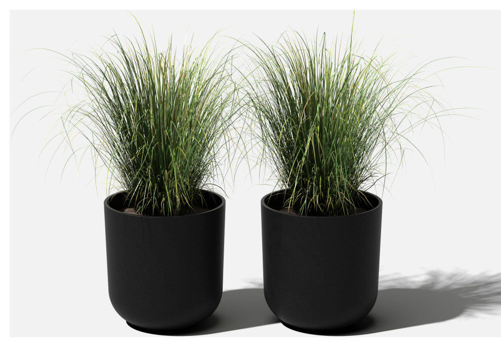 Pure Series Kona Planter, Black, 10", 2 Pack