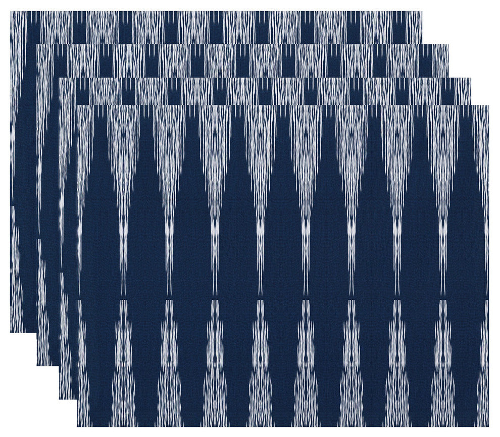 Peace 1, Geometric Print Placemat, Navy Blue (Set of 4), 18 x 14"