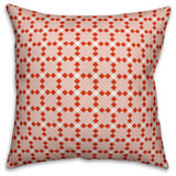 Red Check Plaid Outdoor Throw Pillow, 18"x18"