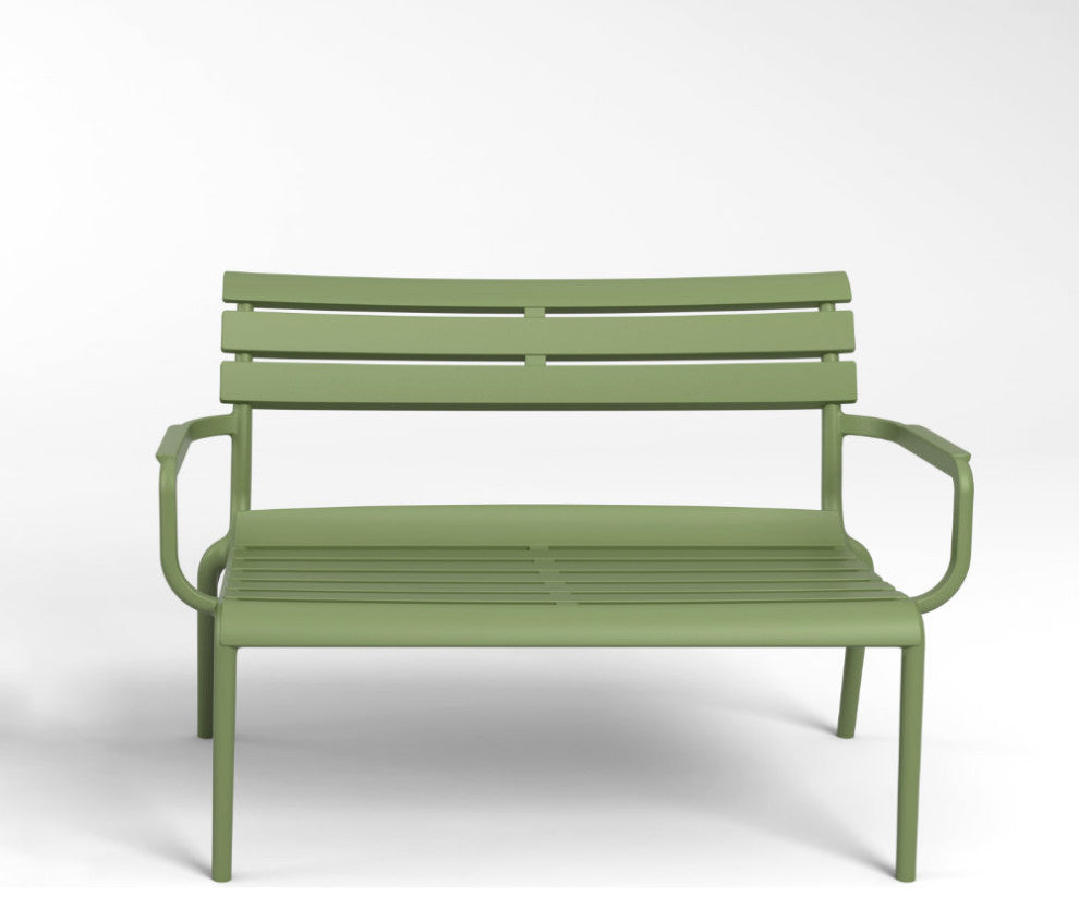 Paris Outdoor Bench Olive Green