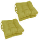 16" Spun Polyester Solid Outdoor Square Tufted Chair Cushions, Set of 4, Lime