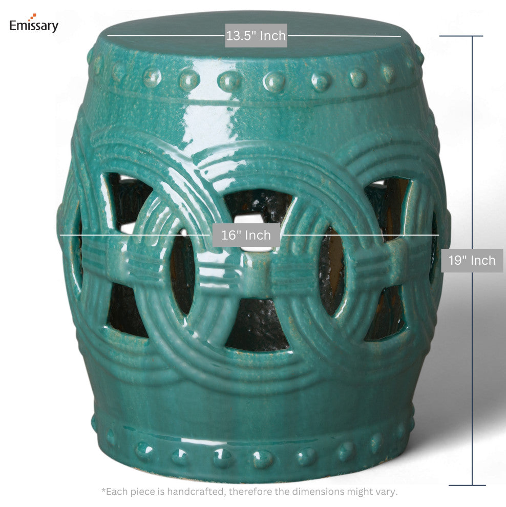 Teal Eternity Garden Stool