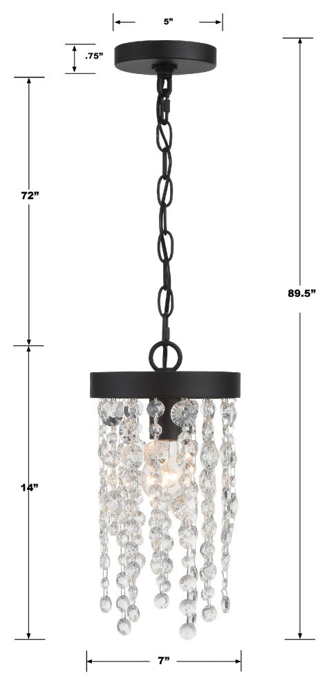 Winham 1-Light Black Forged Pendant