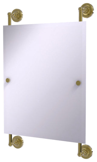 Prestige Regal Rectangular Frameless Rail Mounted Mirror, Unlacquered Brass