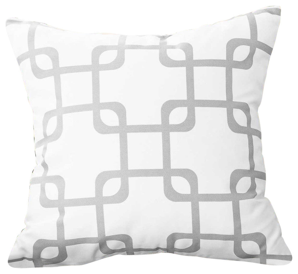 Black And  Yellow Zig Zag Decorative Throw Pillow Cover, White, Cloud Gray