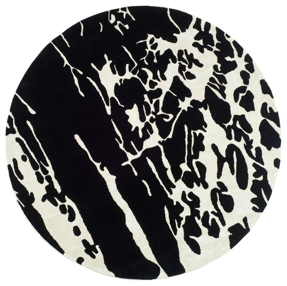 Safavieh Soho soh326a Rug, Black/White, 8'0"x8'0" Round