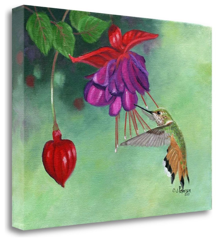 "Pop Of Red" By Julie Peterson,Ready to Hang Giclee Print on Gallery Wrap Canvas
