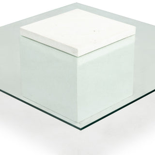 Safavieh Couture Sophibeth Concrete Coffee Table, Ivory/Clear