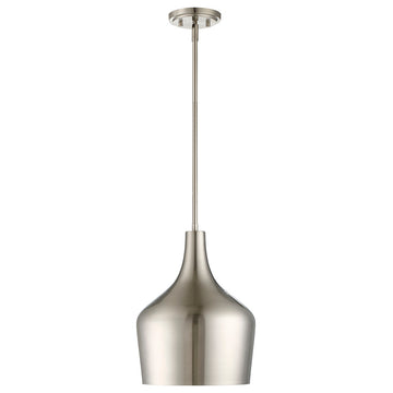 1-Light Pendant, Brushed Nickel