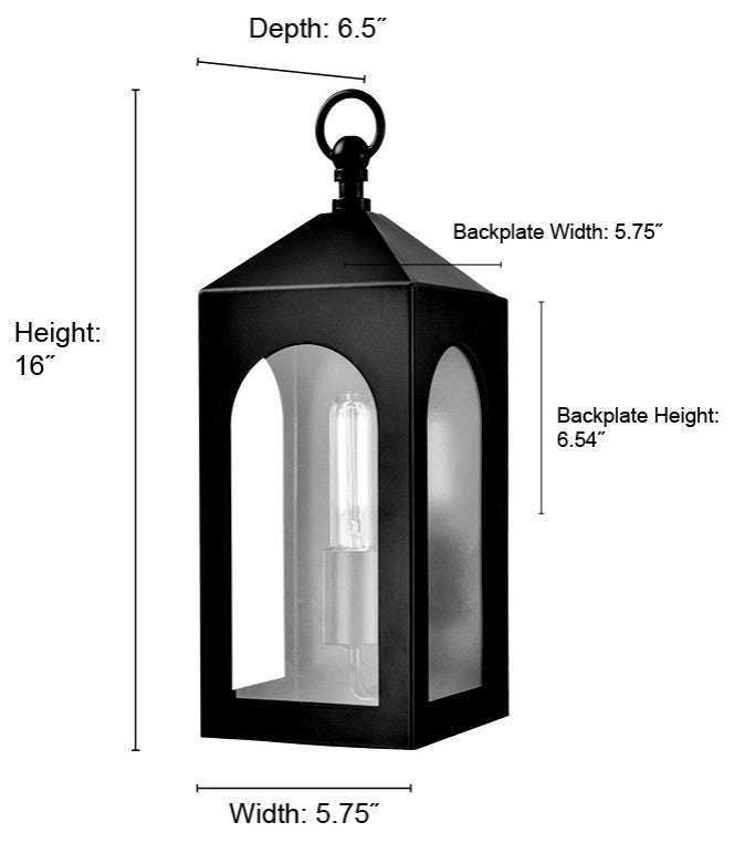 1 Light 5.75 in. Powder Coated Black Outdoor