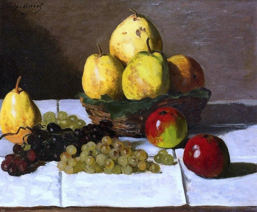 Claude Oscar Monet Still Life with Pears and Grapes Gallery Wrapped Canvas Print