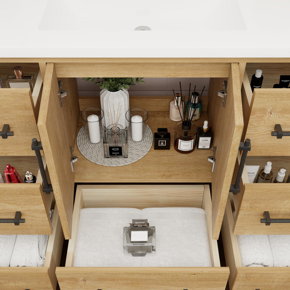 Victoria 48" Solid Wood Bath Vanity, Oak