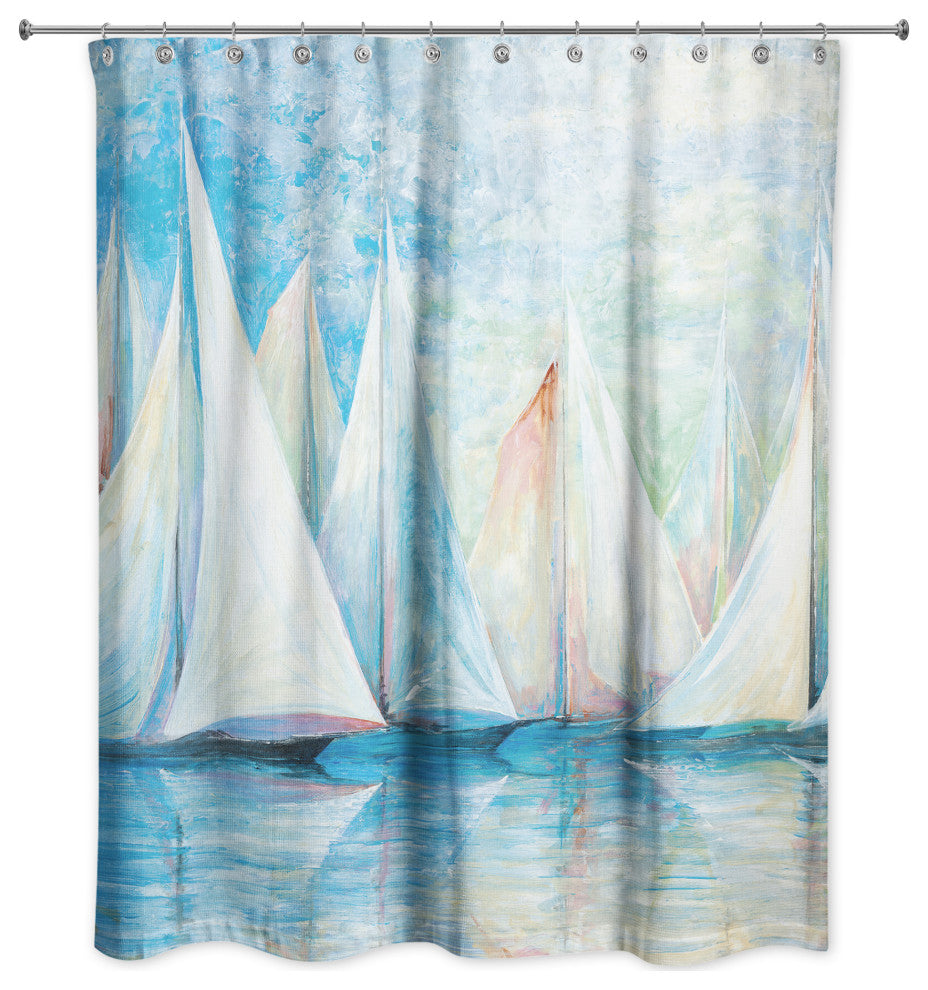 Sailboats 71x74 Shower Curtain