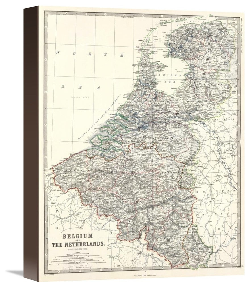 "Belgium, Netherlands, 1861" Canvas Giclee by Alexander Keith Johnston, 12"x16"