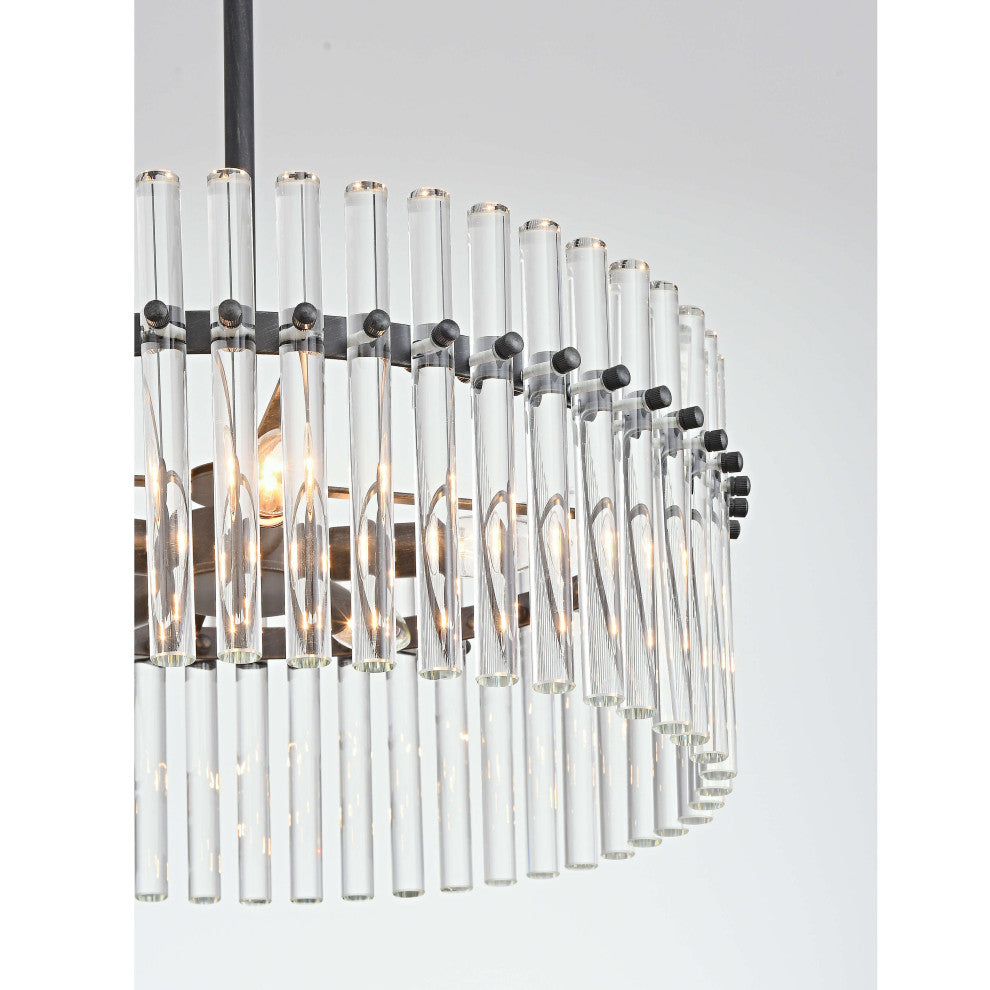 Eva 5-light Antique Black Crystal Chandelier