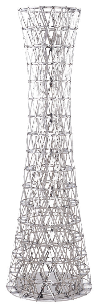 LED Silver Geometric Cage Floor Lamp, Chrome