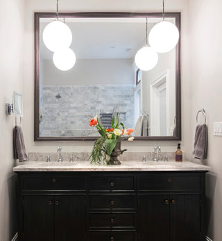 Oxfordshire Framed Wall Mirror, Pewter, 20" X 36"