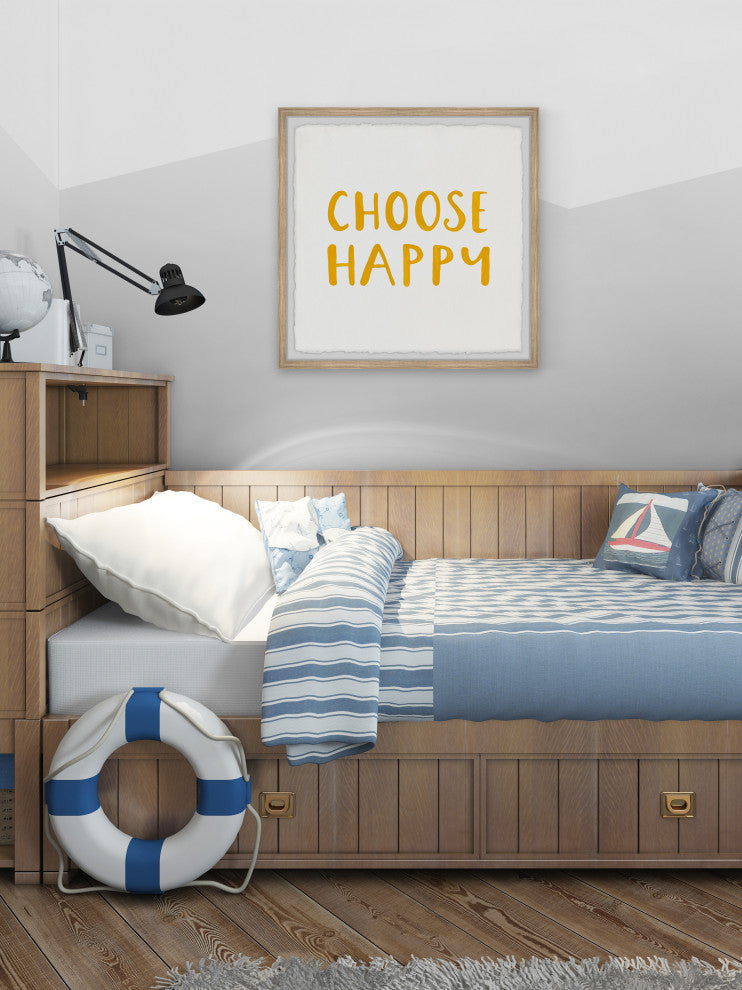 "Choose Happy II" Framed Painting Print, 32x32