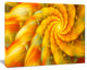 Rotating Yellow Fractal Flower, Floral Canvas Art Print, 20"x12"